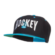 Hockey With Puck Embroidered Snapback Cap