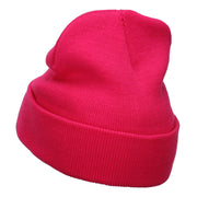 Hot Pink Breast Cancer Logo Embroidered Long Beanie