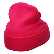 Hot Pink Breast Cancer Logo Embroidered Long Beanie