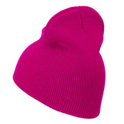 Hot Pink Ribbon Breast Cancer Embroidered Short Beanie