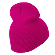 Hot Pink Ribbon Breast Cancer Embroidered Short Beanie