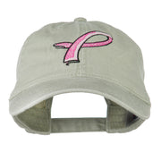 Hot Pink Breast Cancer Logo Embroidered Washed Cap