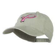 Hot Pink Breast Cancer Logo Embroidered Washed Cap