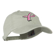 Hot Pink Breast Cancer Logo Embroidered Washed Cap