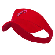 Hot Pink Ribbon Breast Cancer Logo Embroidered Visor