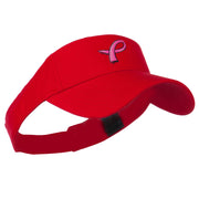 Hot Pink Ribbon Breast Cancer Logo Embroidered Visor