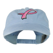 Hot Pink Breast Cancer Logo Embroidered Washed Cap