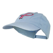 Hot Pink Breast Cancer Logo Embroidered Washed Cap