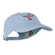 Hot Pink Breast Cancer Logo Embroidered Washed Cap