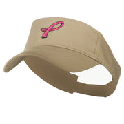 Hot Pink Ribbon Breast Cancer Logo Embroidered Visor