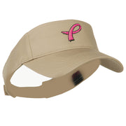 Hot Pink Ribbon Breast Cancer Logo Embroidered Visor