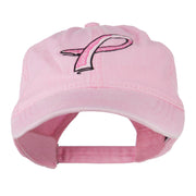 Hot Pink Breast Cancer Logo Embroidered Washed Cap