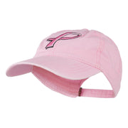 Hot Pink Breast Cancer Logo Embroidered Washed Cap