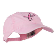 Hot Pink Breast Cancer Logo Embroidered Washed Cap