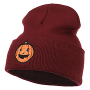 Halloween Happy Pumpkin Face Embroidered Long Beanie