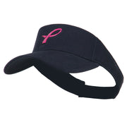 Hot Pink Ribbon Breast Cancer Logo Embroidered Visor