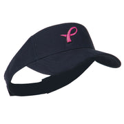 Hot Pink Ribbon Breast Cancer Logo Embroidered Visor