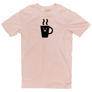 Happy Coffee Cup Graphic Design Short Sleeve Cotton Jersey T-Shirt