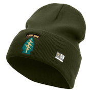 Licensed 1st Special Forces Command Embroidered 12 Inch Long Knitted Beanie - Olive OSFM