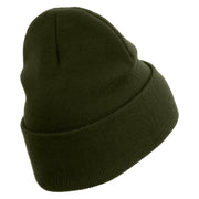 Licensed 1st Special Forces Command Embroidered 12 Inch Long Knitted Beanie - Olive OSFM