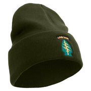 Licensed 1st Special Forces Command Embroidered 12 Inch Long Knitted Beanie - Olive OSFM
