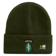 Licensed 1st Special Forces Command Embroidered 12 Inch Long Knitted Beanie - Olive OSFM