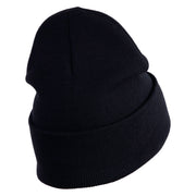 Memphis Guitars Embroidered 12 Inch Solid Knit Cuff Long Beanie Made in USA - Navy OSFM