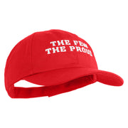 The Few The Proud Embroidered 6 Panel Unstructured Cotton Twill Cap Made in USA - Red OSFM