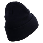 Licensed 1st Special Forces Command Embroidered 12 Inch Long Knitted Beanie - Navy OSFM