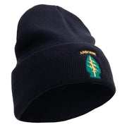 Licensed 1st Special Forces Command Embroidered 12 Inch Long Knitted Beanie - Navy OSFM