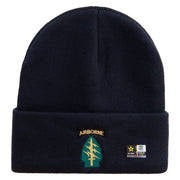 Licensed 1st Special Forces Command Embroidered 12 Inch Long Knitted Beanie - Navy OSFM