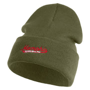 Memphis Guitars Embroidered 12 Inch Solid Knit Cuff Long Beanie Made in USA - Olive OSFM