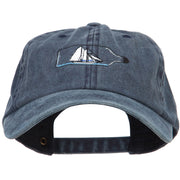 Ship in a Bottle Embroidered Washed Cotton Twill Cap