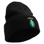 Licensed 1st Special Forces Command Embroidered 12 Inch Long Knitted Beanie - Black OSFM