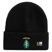 Licensed 1st Special Forces Command Embroidered 12 Inch Long Knitted Beanie - Black OSFM