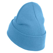 Memphis Guitars Embroidered 12 Inch Solid Knit Cuff Long Beanie Made in USA - Carolina-Blue OSFM