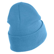 Memphis Guitars Embroidered 12 Inch Solid Knit Cuff Long Beanie Made in USA - Carolina-Blue OSFM