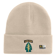 Licensed 1st Special Forces Command Embroidered 12 Inch Long Knitted Beanie - Birch OSFM