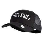 The Few The Proud Embroidered 6 Panel Structured Cotton Twill Mesh Cap Made in USA - Black OSFM