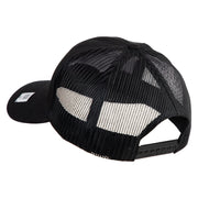 The Few The Proud Embroidered 6 Panel Structured Cotton Twill Mesh Cap Made in USA - Black OSFM