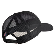 The Few The Proud Embroidered 6 Panel Structured Cotton Twill Mesh Cap Made in USA - Black OSFM