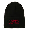 Happy New Year Embroidered Long Beanie