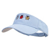 Tripple ladybug Embroidered Cotton Sports Visors - Baby-Blue OSFM