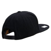 Licensed Eagle Navy Veteran Embroidered 5 Panel Flat Bill Twill Snapback Solid Cap - Black OSFM