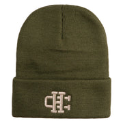 Jersey Crafton Hills Embroidered 12 inch Acrylic Blank Cuff Long Beanie - Olive OSFM
