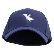 Bull Riding Embroidered Low Profile Washed Flex Cap - Navy OSFM