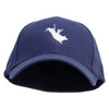 Bull Riding Embroidered Low Profile Washed Flex Cap - Navy OSFM