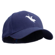 Bull Riding Embroidered Low Profile Washed Flex Cap - Navy OSFM