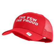 The Few The Proud Embroidered 6 Panel Structured Cotton Twill Mesh Cap Made in USA - Red OSFM