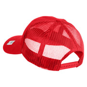 The Few The Proud Embroidered 6 Panel Structured Cotton Twill Mesh Cap Made in USA - Red OSFM